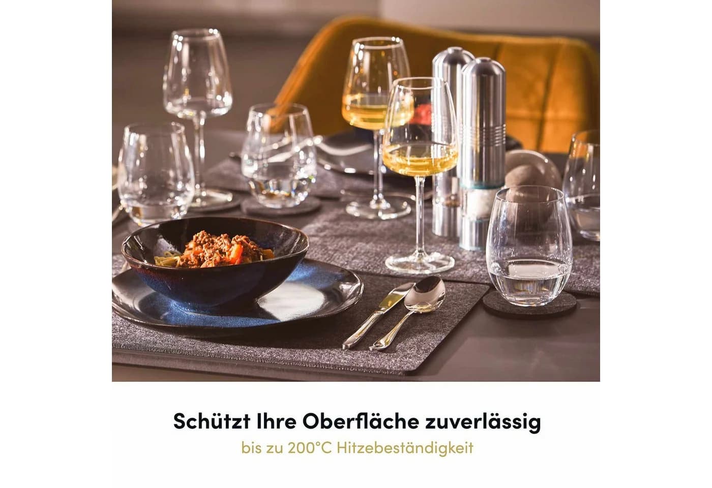 Hoffmann Germany Glasuntersetzer Filz Anthrazit Ø 10 cm 10er-Set mit Box - Bild 3