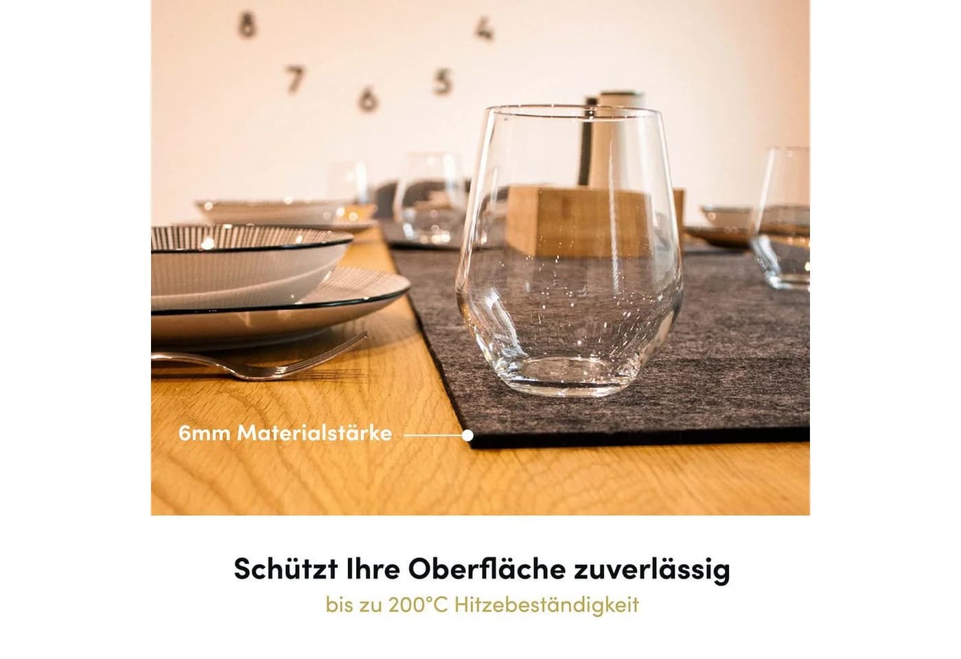 Hoffmann Germany Tischset 17-tlg. Anthrazit Filz Läufer & Platzsets - Bild 5