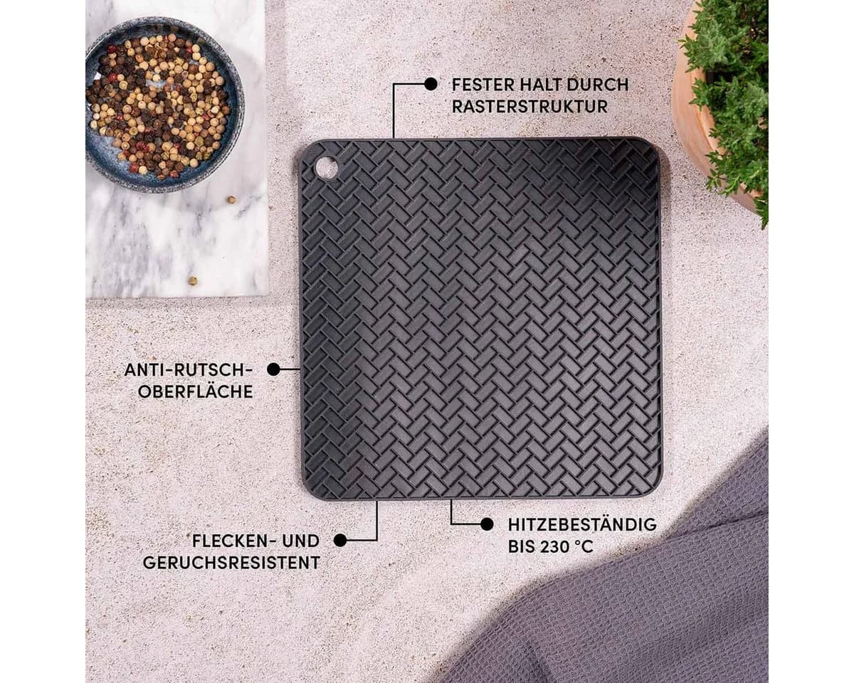 Hoffmann Germany Topfuntersetzer Silikon 2-in-1 Anthrazit - Bild 4