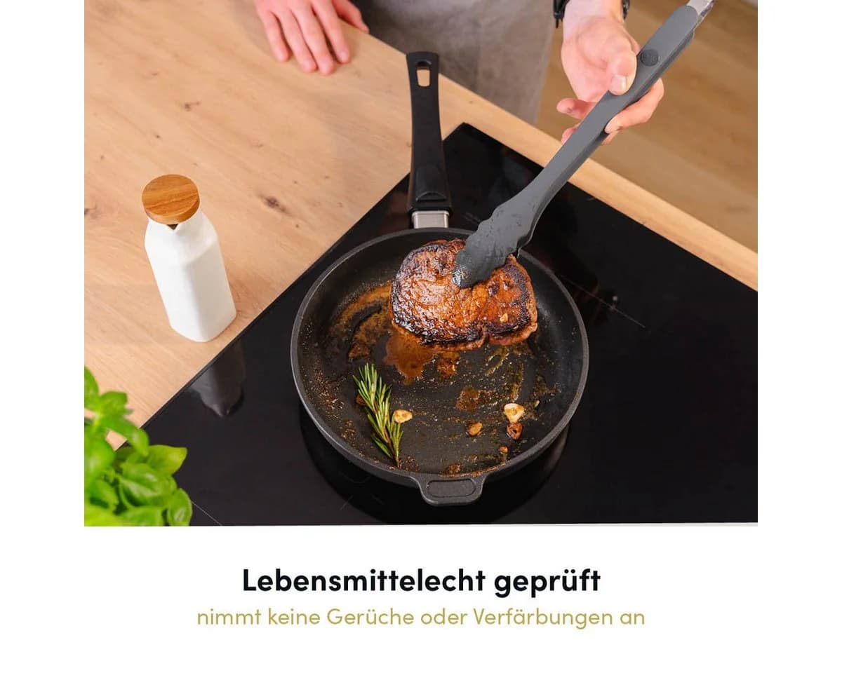 Hoffmann Germany Kochzange Silikon Edelstahl 33 cm anthrazit - Bild 5