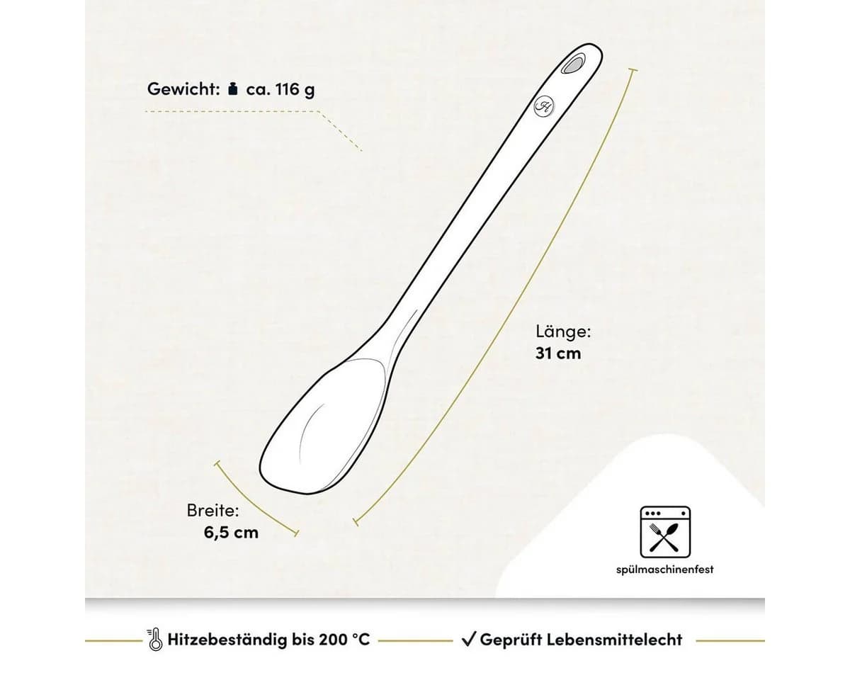 Hoffmann Germany Servierlöffel Silikon Edelstahl 30 cm anthrazit