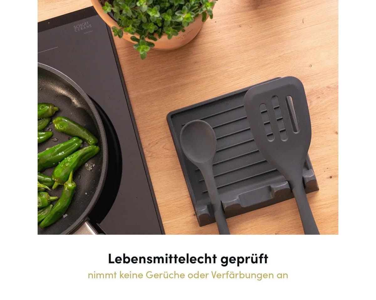 Hoffmann Germany Pfannenwender Silikon Edelstahl 30 cm anthrazit - Bild 5
