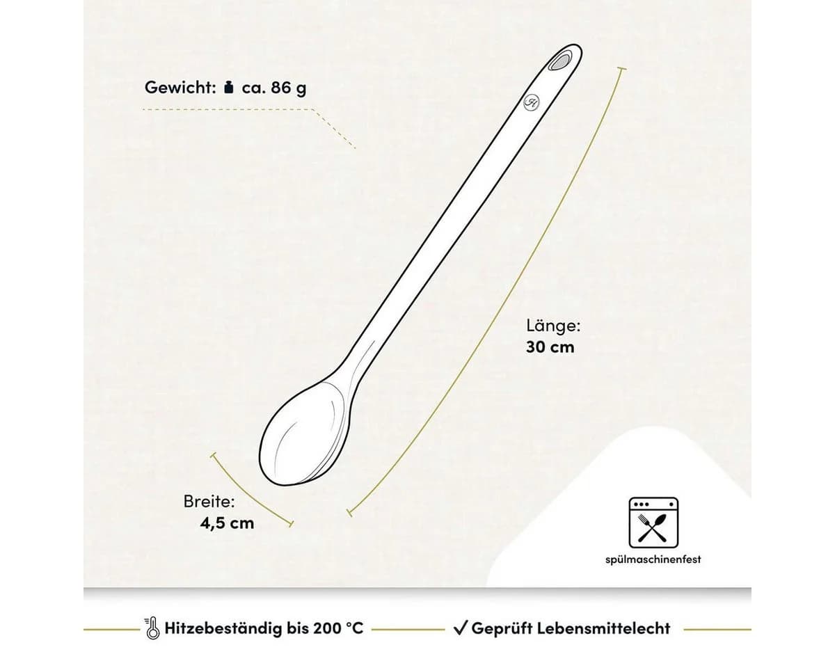 Hoffmann Germany Kochlöffel Silikon Edelstahl 30 cm anthrazit