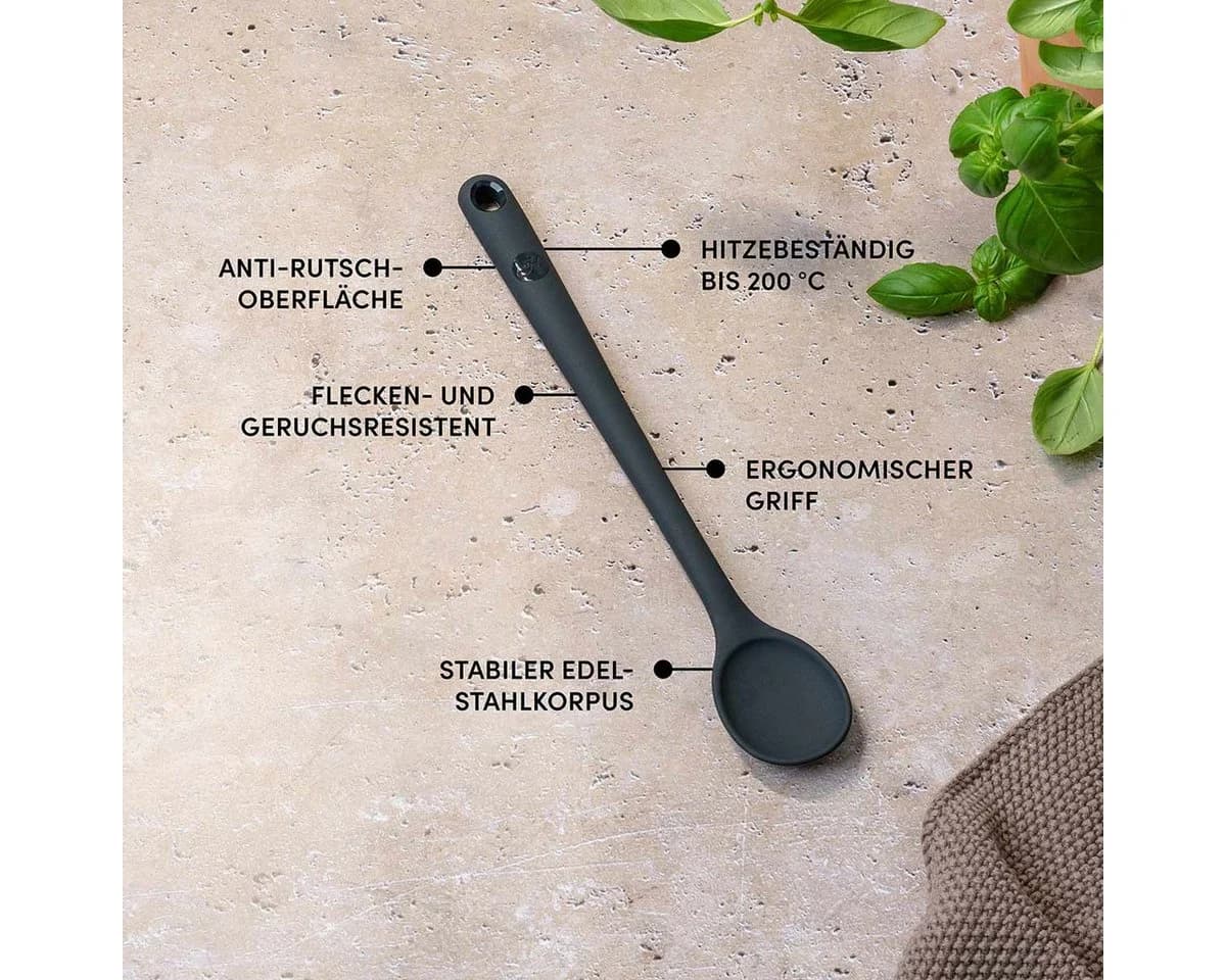 Hoffmann Germany Kochlöffel Silikon Edelstahl 30 cm anthrazit - Bild 4