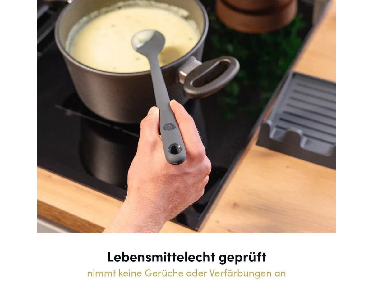 Hoffmann Germany Kochlöffel Silikon Edelstahl 30 cm anthrazit - Bild 5