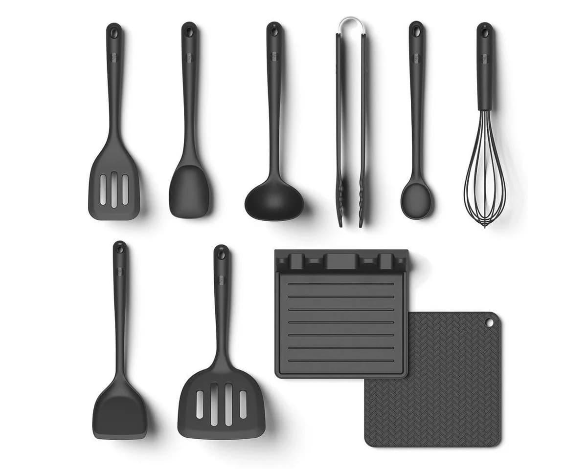 Hoffmann Germany Kochbesteck-Set 10-tlg. Schwarz Silikon Edelstahl - Bild 2