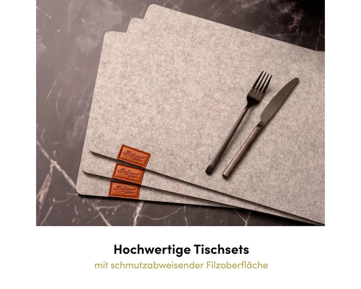 Hoffmann Germany Platzset Filz 6er-Set hellgrau hitzebeständig
