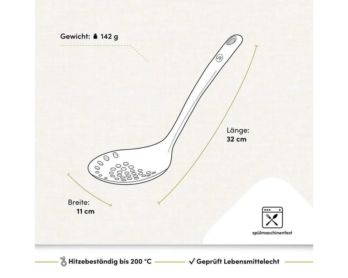 Hoffmann Germany Schaumlöffel Silikon Edelstahl 32 cm Anthrazit