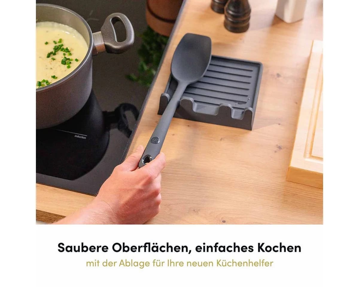 Hoffmann Germany 16-tlg. Küchenhelfer-Set Schwarz Silikon Edelstahl - Bild 3