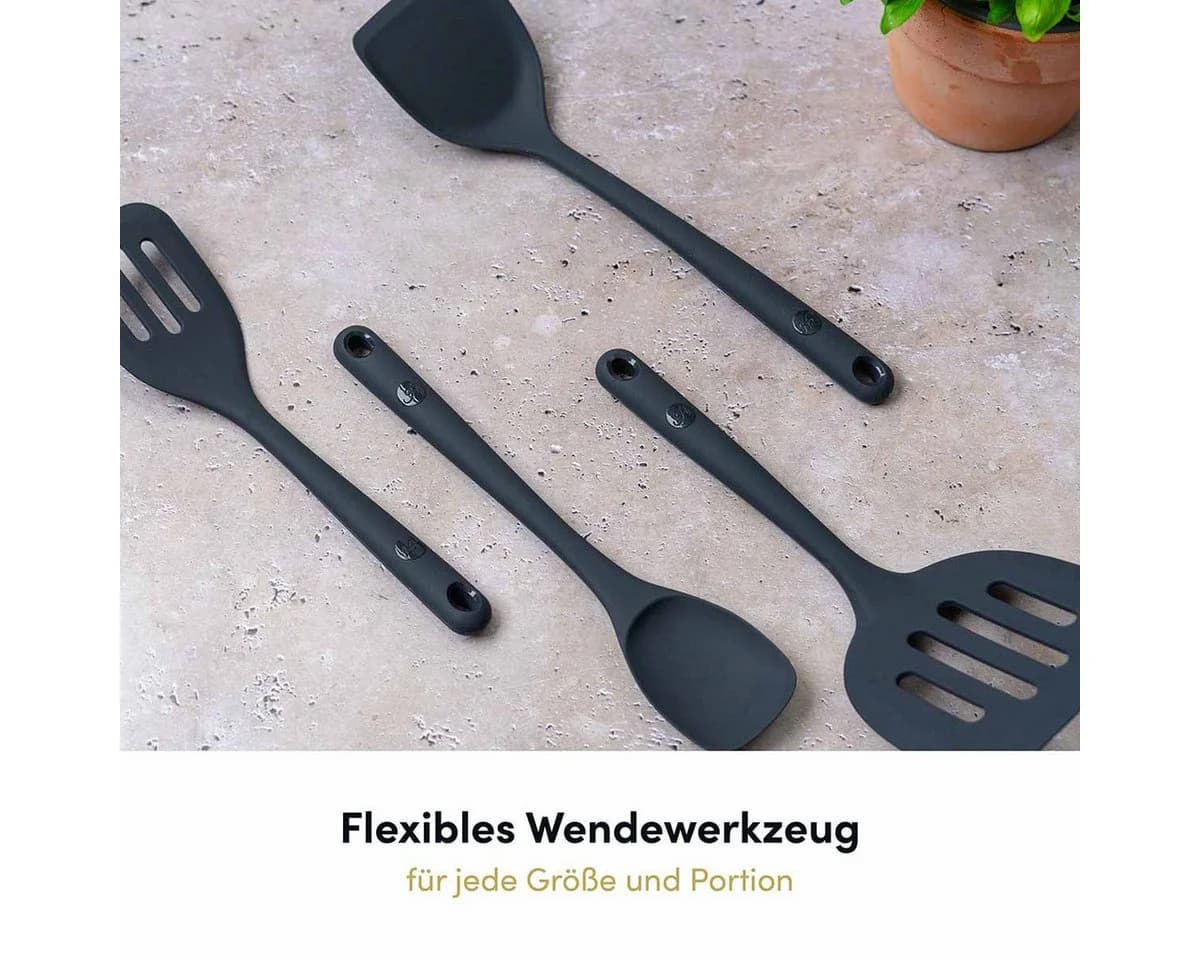 Hoffmann Germany 16-tlg. Küchenhelfer-Set Schwarz Silikon Edelstahl - Bild 4