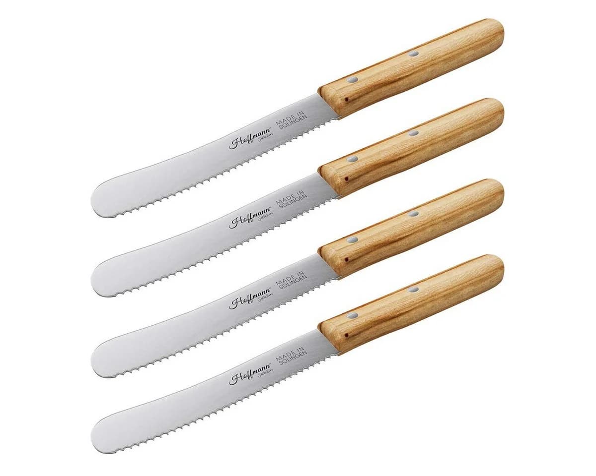 Hoffmann Germany Brotzeitmesser 4er-Set Buchenholzgriff Wellenschliff - Bild 2