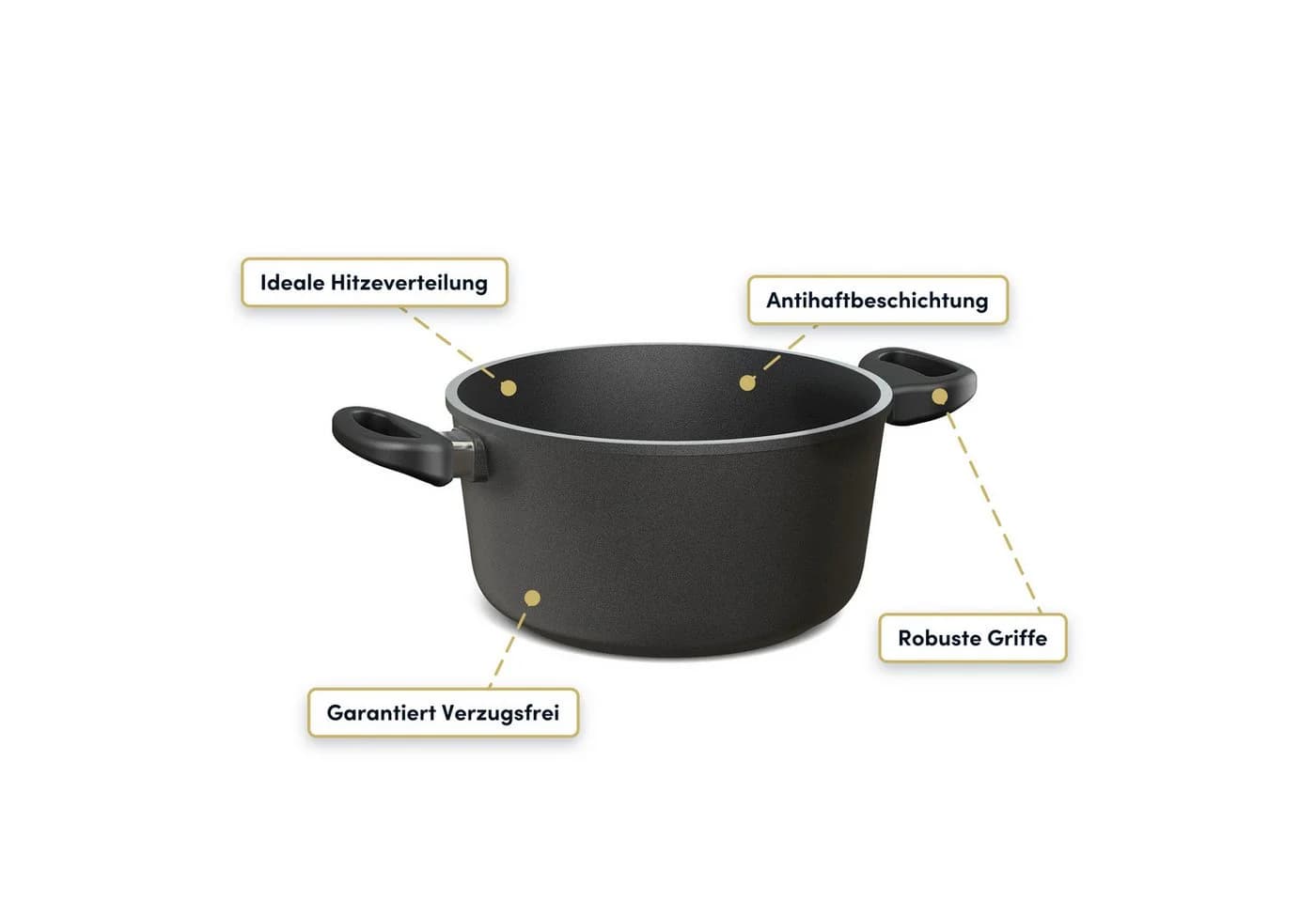 Hoffmann Germany CLASSIQ Kochtopf Aluguss Antihaft Ø 20 cm Schwarz