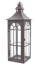 Dekoleidenschaft Kerzenlaterne Metall Glas Braun 45cm Gartenlaterne Bild 2