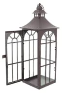 Dekoleidenschaft Kerzenlaterne Metall Glas Braun 45cm Gartenlaterne Bild 5
