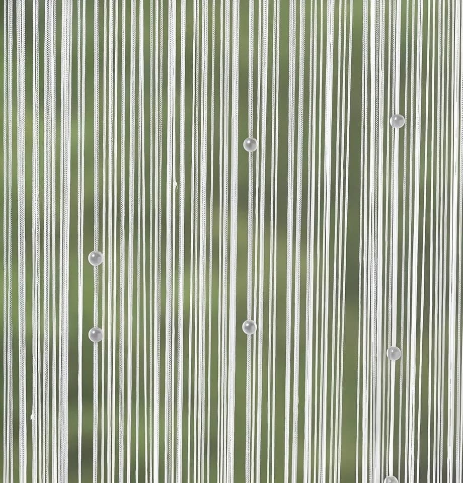 Dekoleidenschaft Fadenvorhang Weiße Perlen Transparent - Bild 3