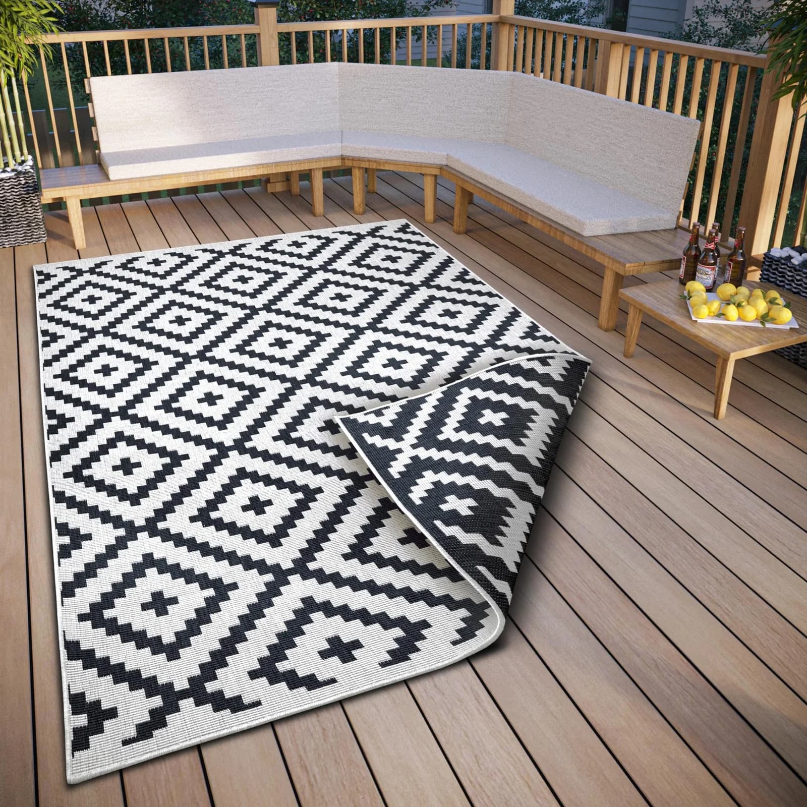 MY HOME Ronda Wendeteppich Sisal-Optik Geometrisches Boho Design