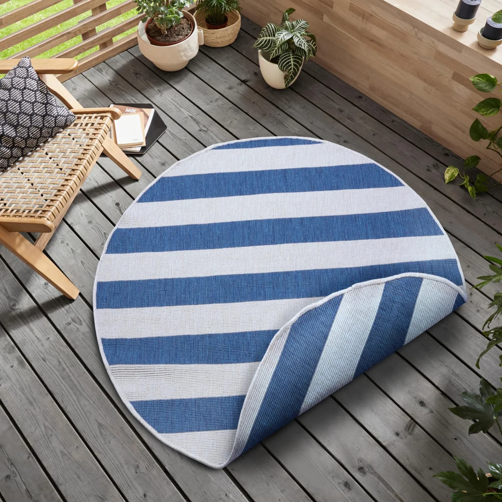 Teppich OTTO HOME Alan Wendeteppich Blau Weiß Outdoor