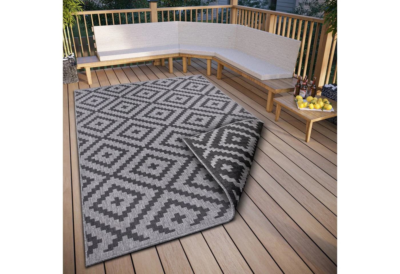 OTTO HOME Ronda Wendeteppich Schwarz Anthrazit Geometrisches Boho Design - Bild 2