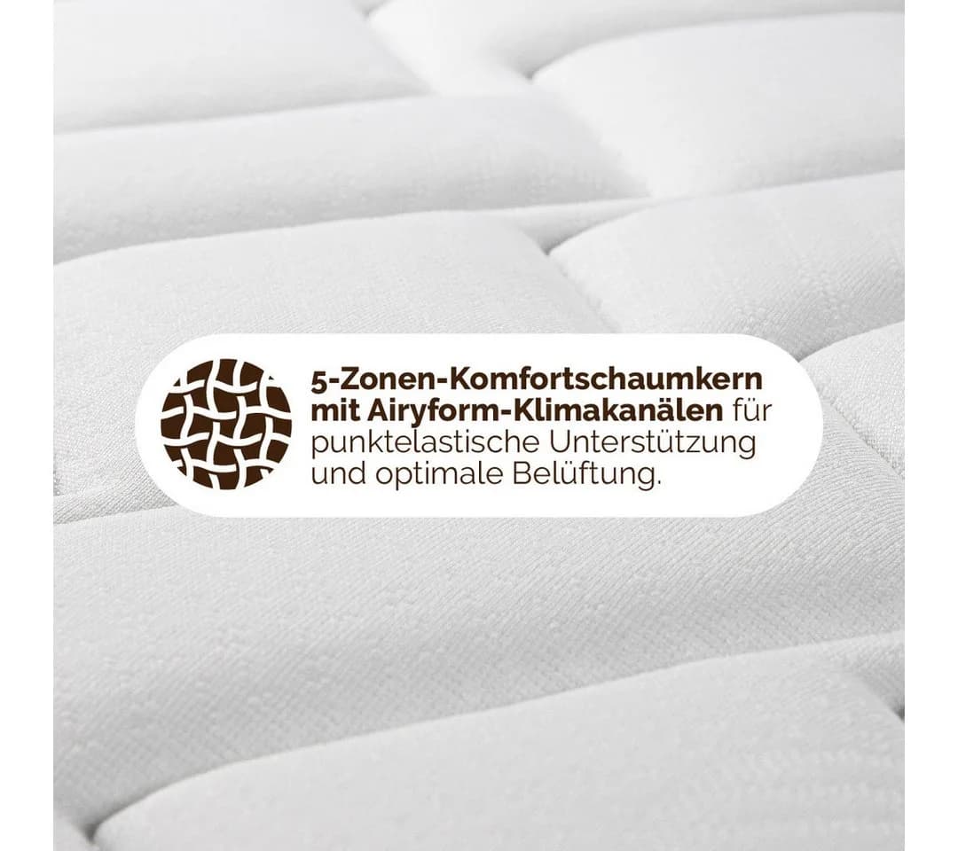 DI QUATTRO Komfortschaummatratze Airy Form 23 Weiß 5 Liegezonen - Bild 5
