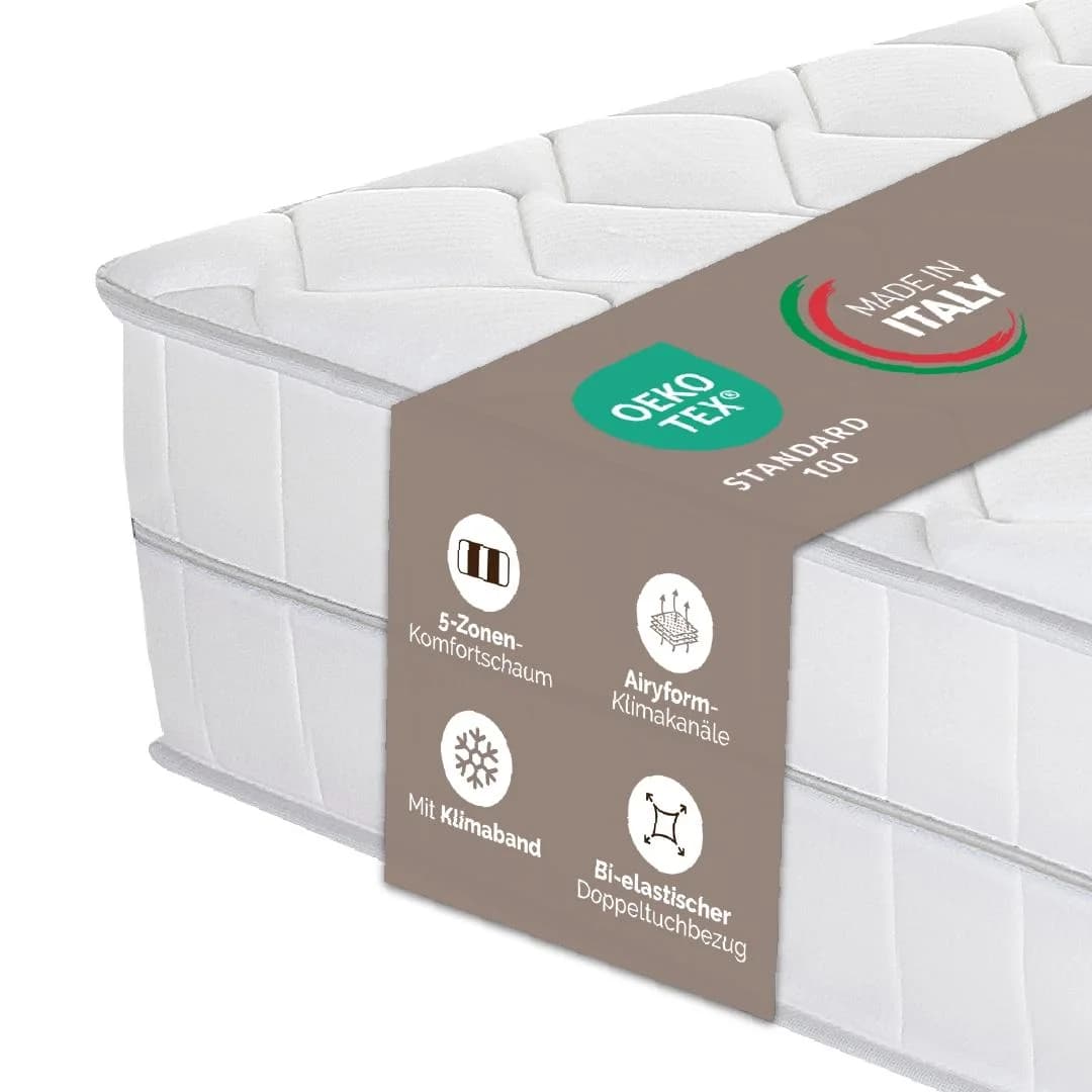 DI QUATTRO Komfortschaummatratze Airy Form 19 Weiß Härtegrad 3