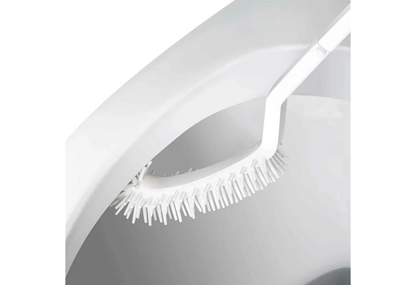 Muxel WC-Garnitur Toilettenbürste Silikon mit Halter Weiß 2-tlg - Bild 3