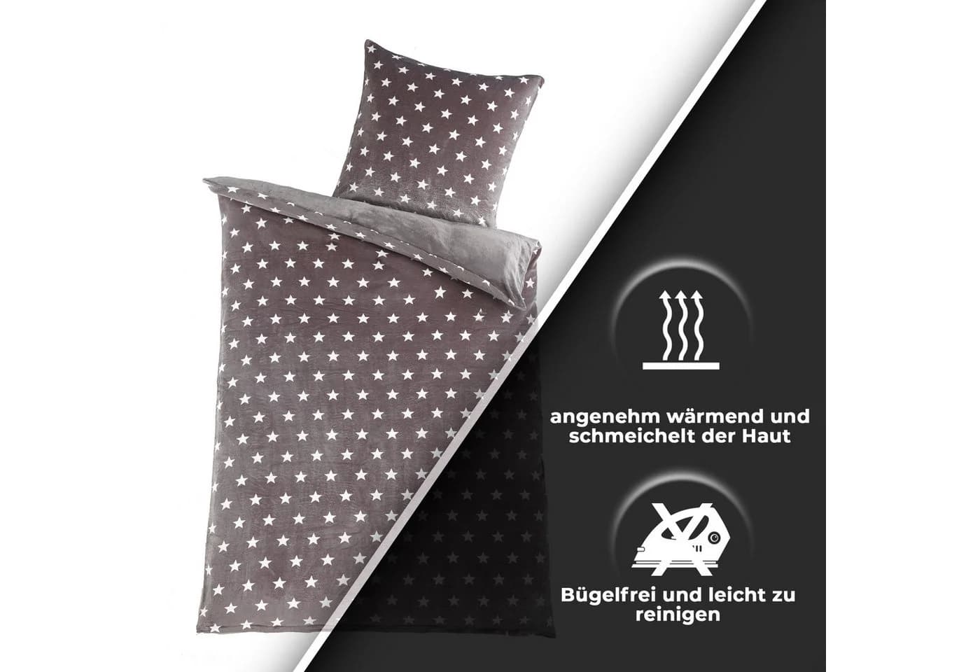 Malika Bettwäsche Grau Cashmere Touch Atmungsaktiv Allergikergeeignet - Bild 4