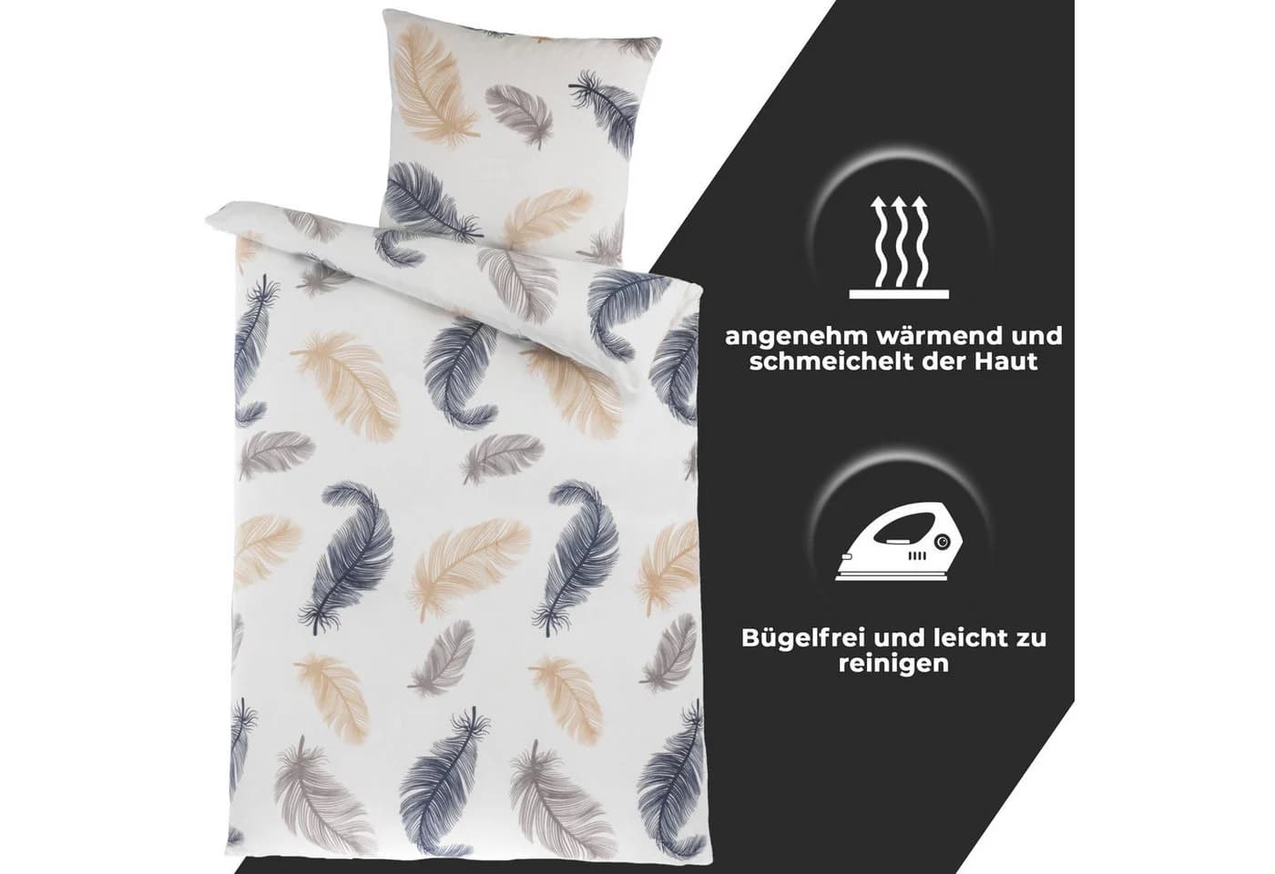 Malika Bettwäsche 135x200 + 80x80 cm Cashmere Touch Mikrofaser - Bild 3