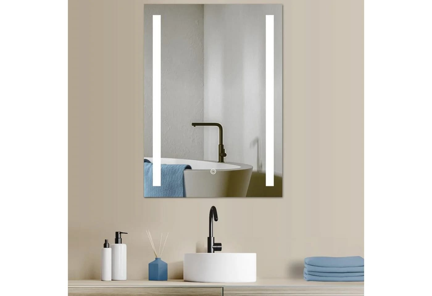 HOKO LED Badezimmerspiegel 50x70/60x80 cm mit Touch-Schalter und Beleuchtung - Bild 2