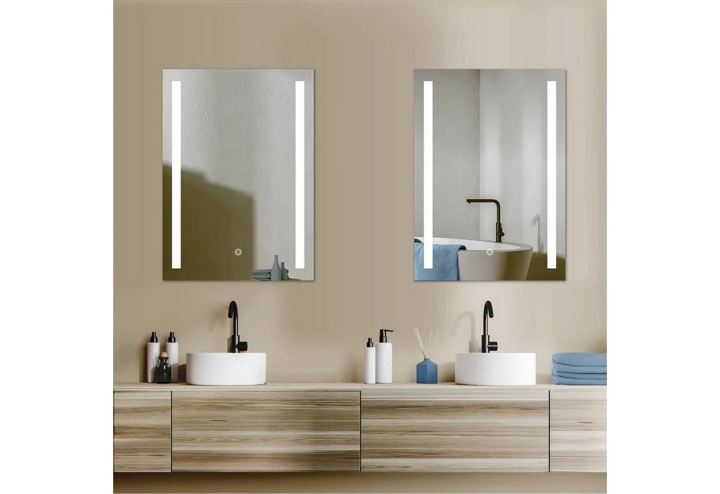 HOKO LED Badezimmerspiegel 50x70/60x80 cm mit Touch-Schalter und Beleuchtung - Bild 3