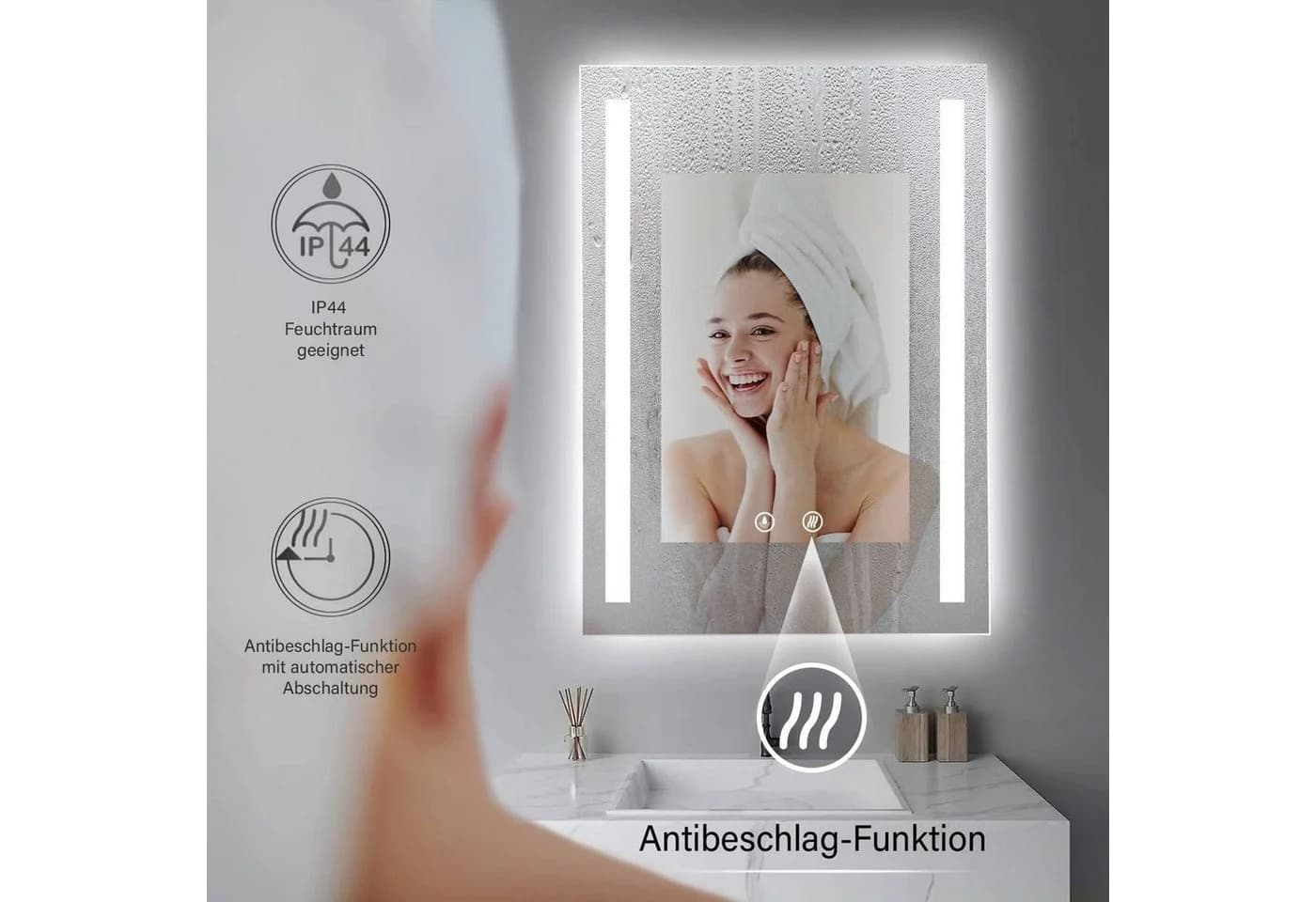 HOKO Badspiegel mit Beleuchtung und Antibeschlag - Bild 5