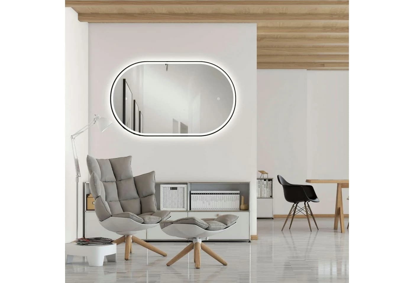 HOKO Badspiegel Oval Schwarz LED Beleuchtung - Bild 5