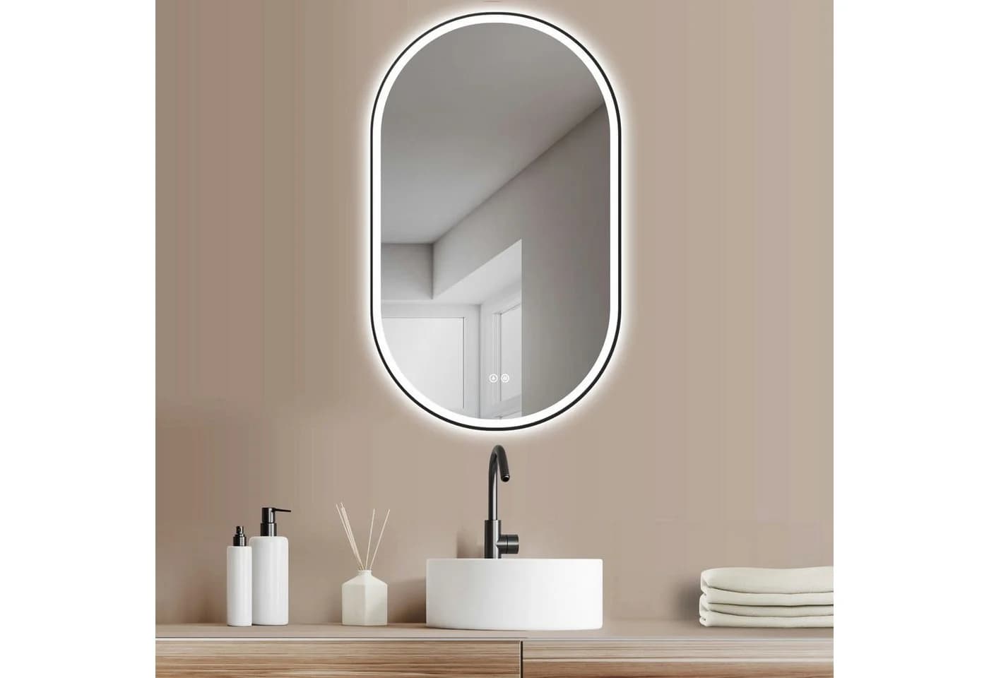 HOKO Badspiegel LED Oval Antibeschlag Touch IP44 HD-Glas - Bild 2