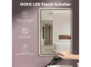HOKO Badspiegel LED Antibeschlag Touch Schalter Schwarz Metallrahmen Bild 3