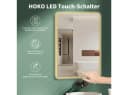 HOKO Badspiegel LED Antibeschlag Gold Metallrahmen Touch Schalter Bild 3