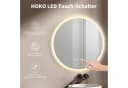 HOKO LED Badspiegel rund mit Antibeschlag & Touch-Schwarz Aluminium Bild 3