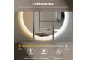 HOKO LED Badspiegel rund mit Antibeschlag & Touch-Schwarz Aluminium Bild 4