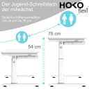 HOKO Kinderschreibtisch höhenverstellbar Weiß mit Schublade Bild 4