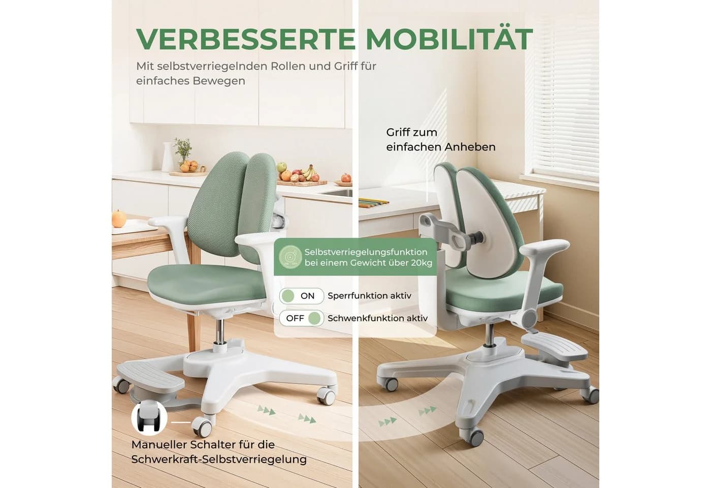 HOKO Kinderstuhl Höhenverstellbarer, mitwachsender Kinder Stuhl Ergonomisches Sitzen für Kinder - Bild 4