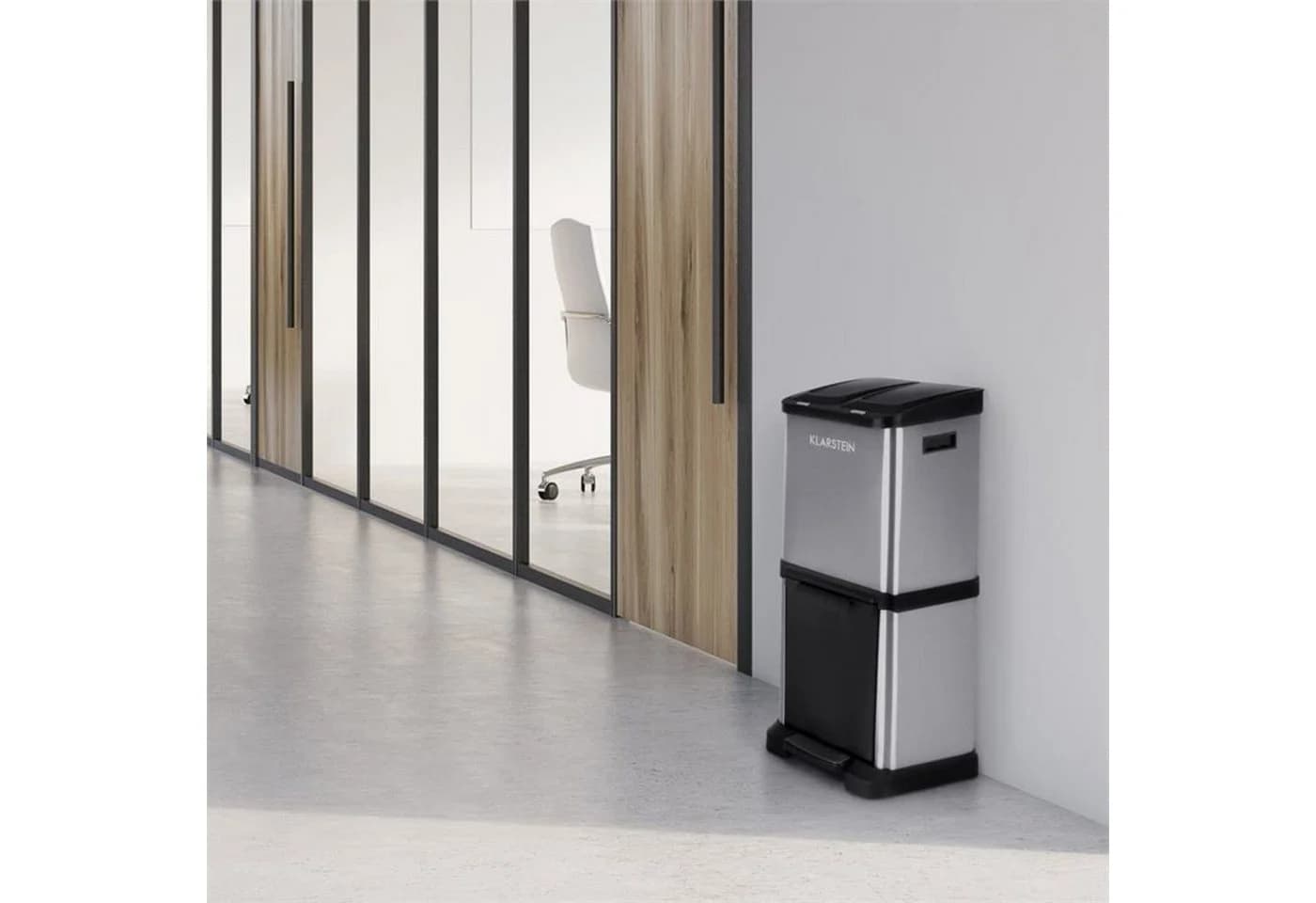 Klarstein Mülltrennsystem Ökosystem² Edelstahl Fußpedal 30L
