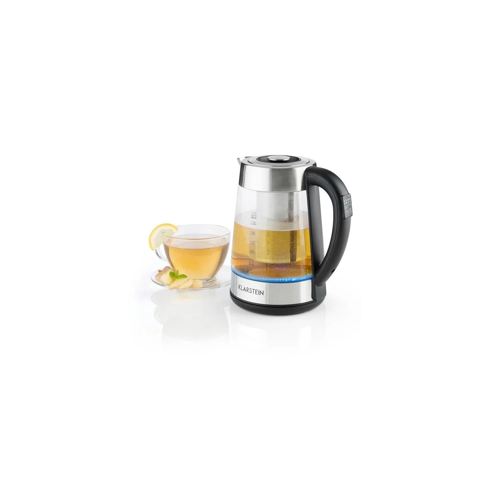 Klarstein Ostfriese Wasserkocher 2-in-1 Teekocher 1,7L 2200W LED Edelstahl Glas