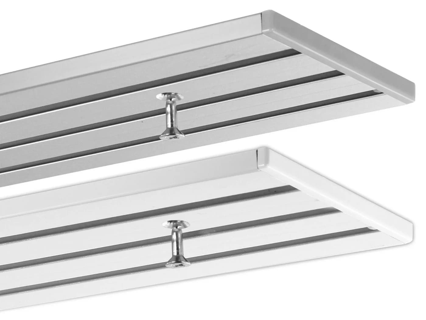 Gardineum Gardinenschiene 4-läufig Aluminium weiß/silber