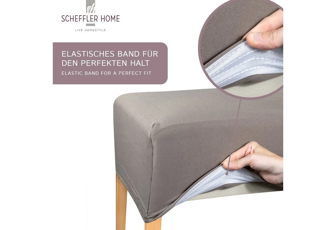 Scheffler-Home Stuhlhusse Moderner Stuhlbezug "Marie" Grün mit Lotuseffekt - Bild 3