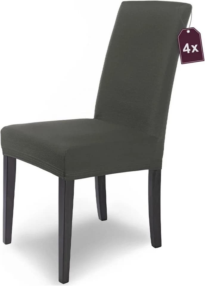 Scheffler-Home Stuhlhusse Modern Grau Microfaser Spannbezug - Bild 2
