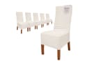 Scheffler Home VelvetFit Puma Stuhlhusse Weiss-Beige Samt-Optik Elastisch Bild 2