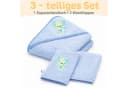 Babykajo Kapuzenhandtuch Blau mit Waschlappen Bild 1