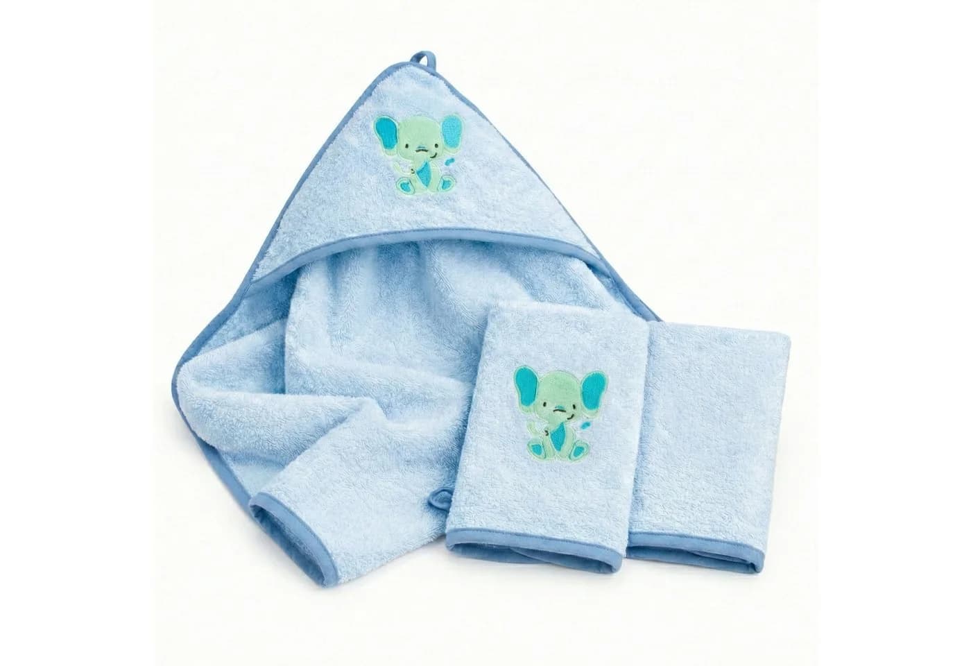 Babykajo Kapuzenhandtuch Blau mit Waschlappen - Bild 2