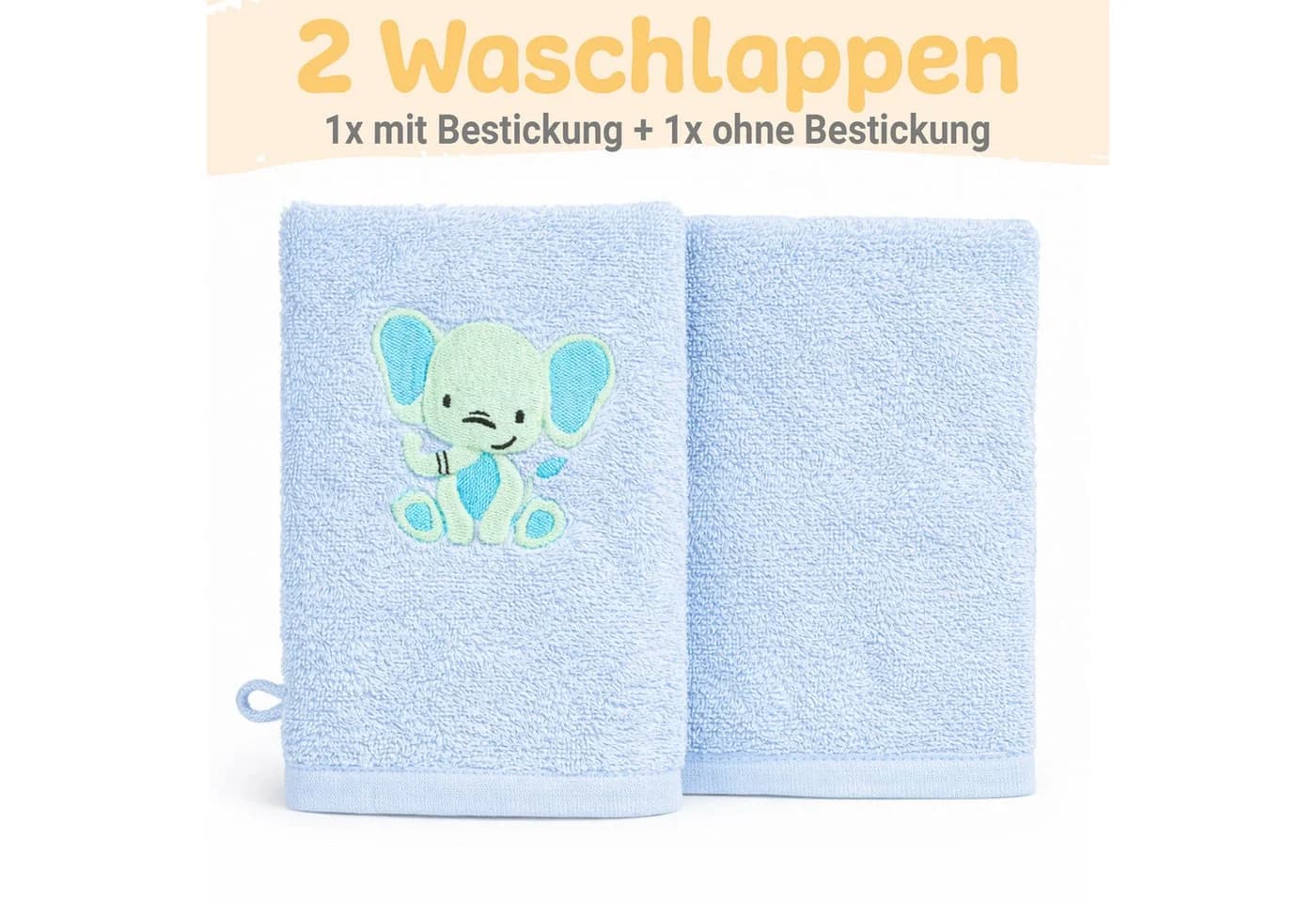 Babykajo Kapuzenhandtuch Blau mit Waschlappen - Bild 4