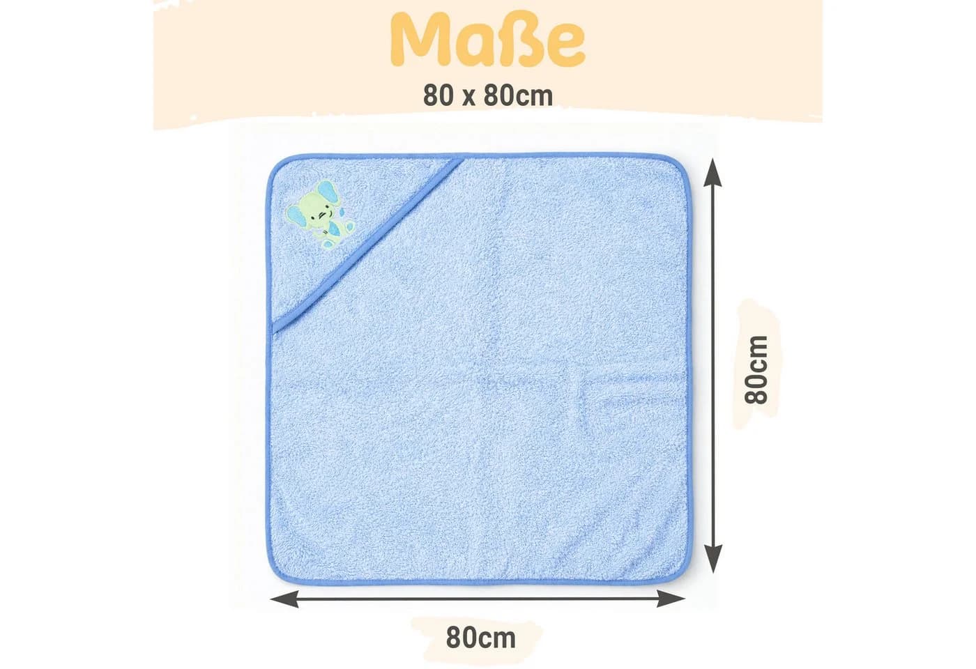 Babykajo Kapuzenhandtuch Blau mit Waschlappen - Bild 5