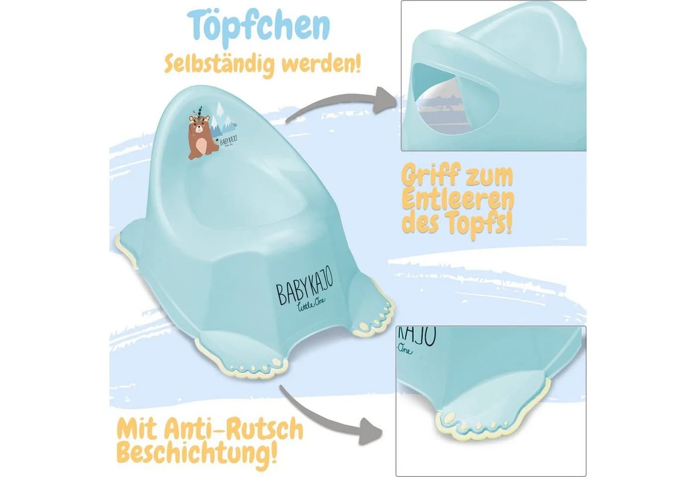 Babykajo Töpfchen Set 3-tlg. Blau BPA-frei TÜV geprüft - Bild 3