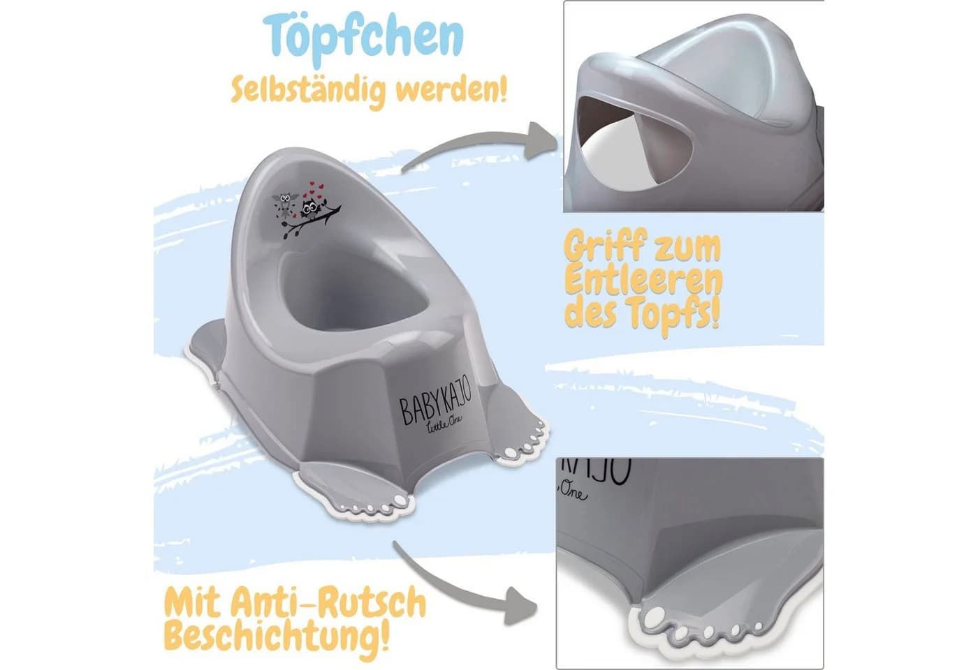 Babykajo Töpfchen Grau BPA-frei mit Griff - Bild 3